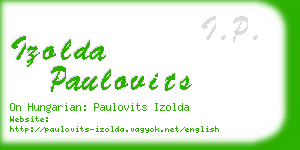 izolda paulovits business card
